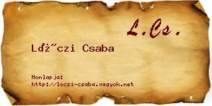 Lóczi Csaba névjegykártya